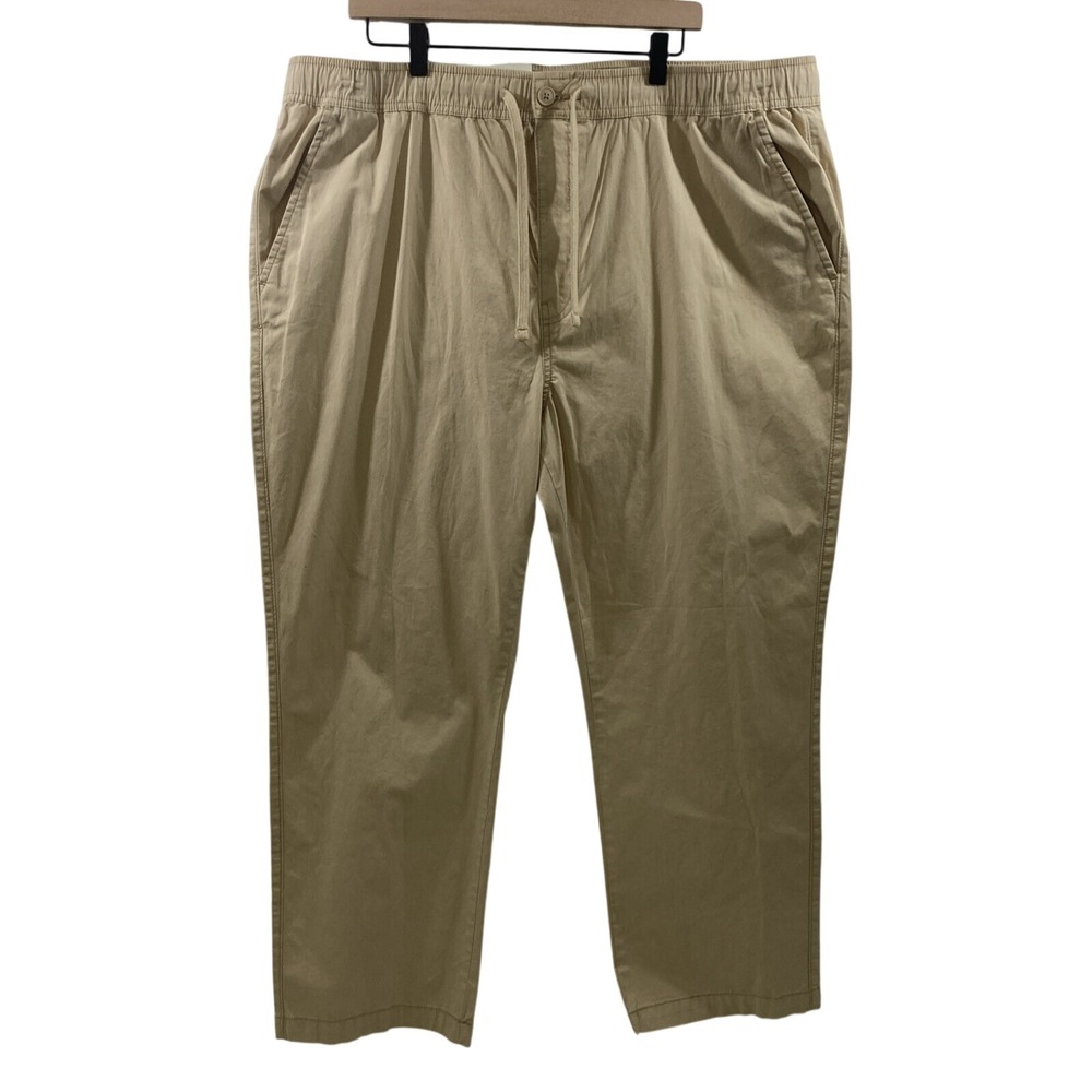 Mutual Weave Mens Tan XXL Pants Pull On Chino Linen New with Tags 42" Waist